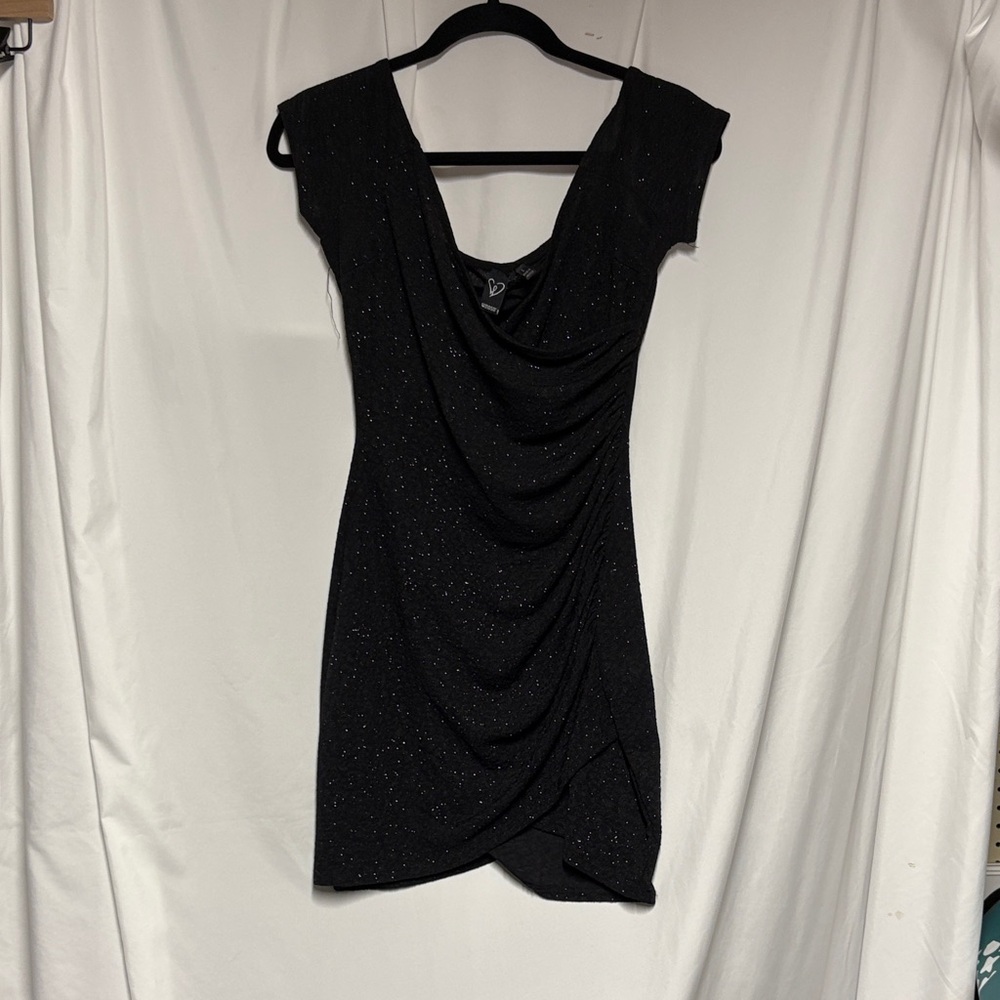 Windsor Black Bodycon Mini Dress Cowl Neck Sleeveless